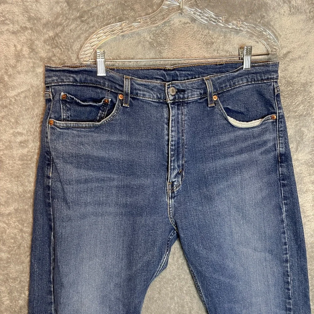 Levis 505 Men Regular Straight Dark Wash Jean 38x30 Casual Classic Basic Stretch